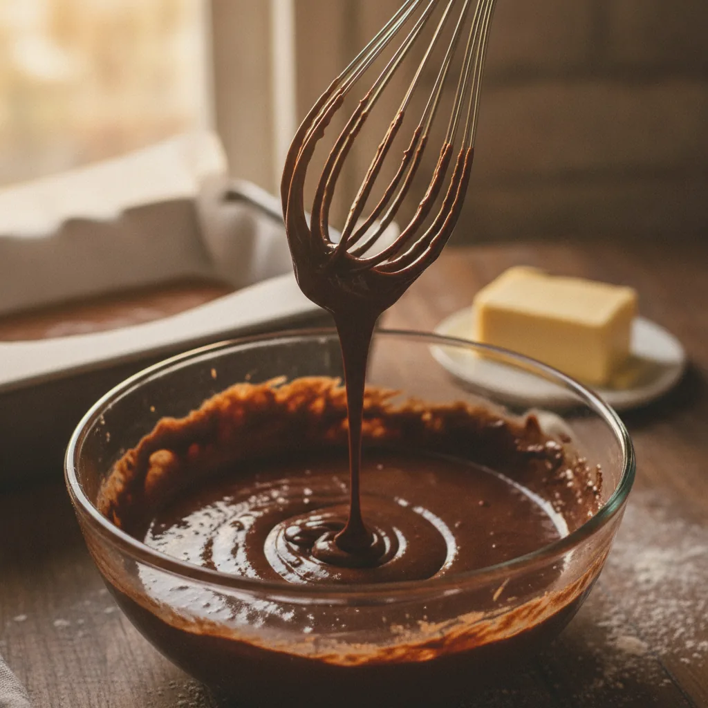 dairy free brownies being prepared in the kitchen