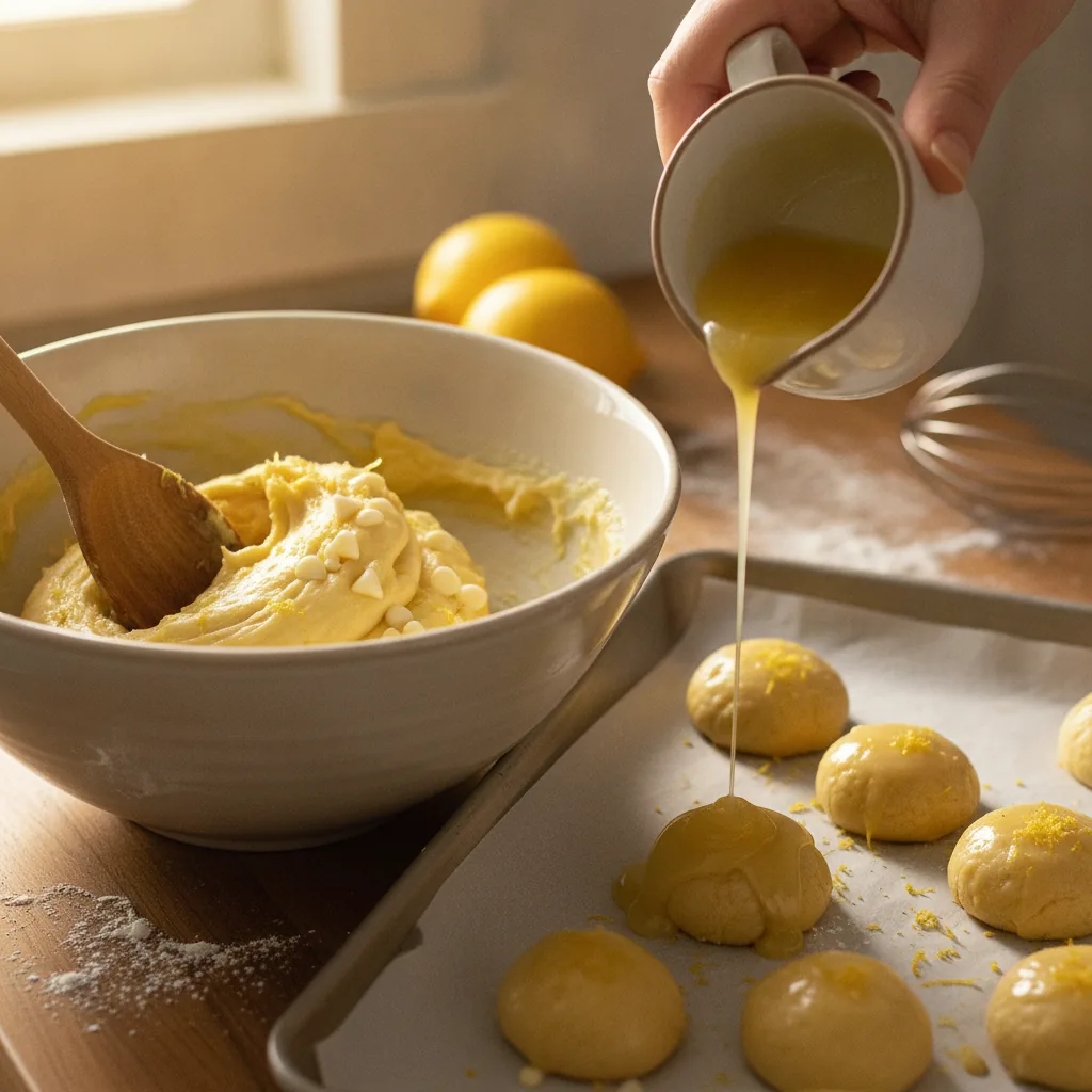 dairy free lemon cookies being prepared in the kitchen