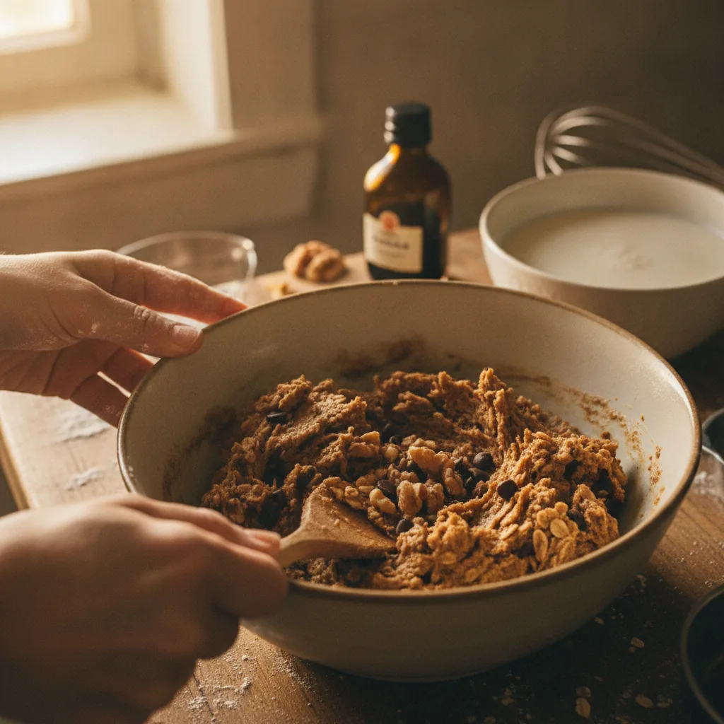dairy free oatmeal cookies being prepared in the kitchen