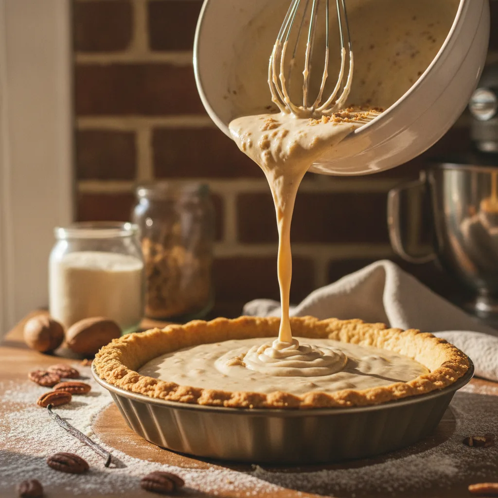 dairy free pie being prepared in the kitchen