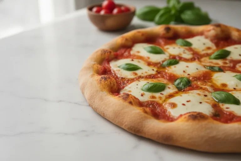 Golden crispy dairy-free pizza crust fresh from the oven