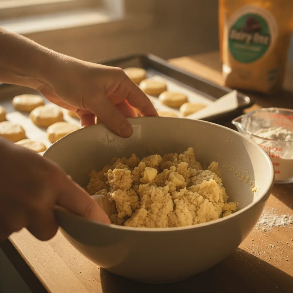 dairy free shortbread cookies being prepared in the kitchen