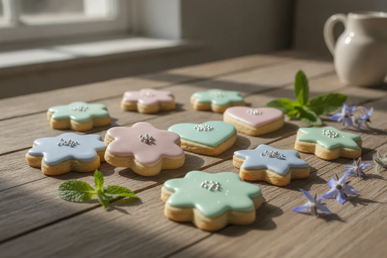 Soft dairy-free sugar cookies on a cooling rack