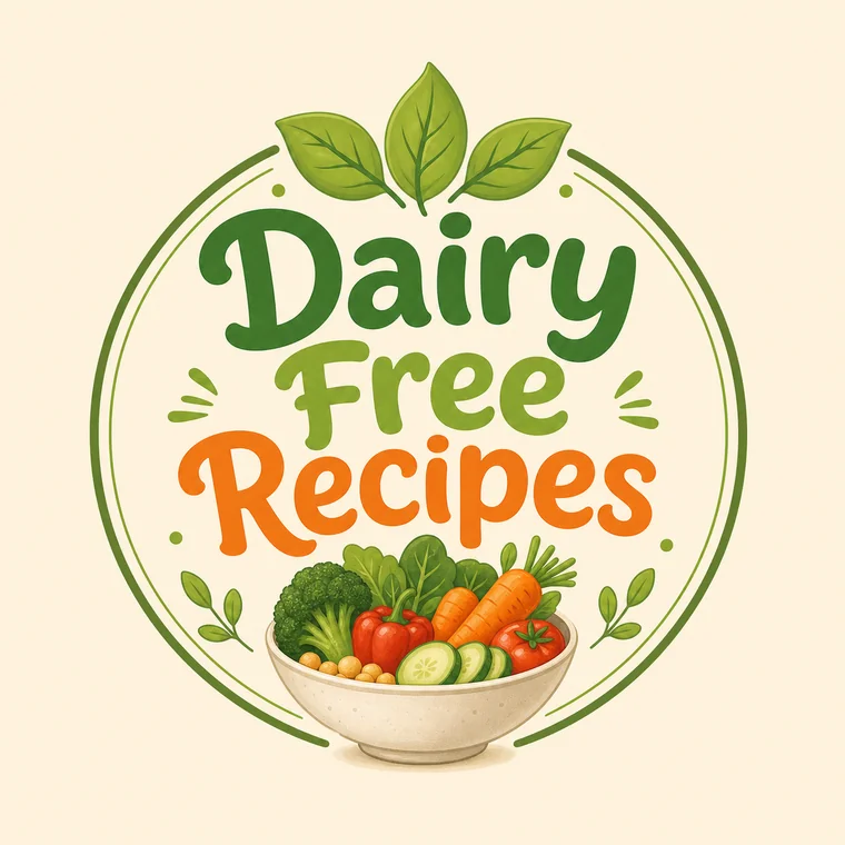 Dairy Free Recipes logo with fresh vegetables